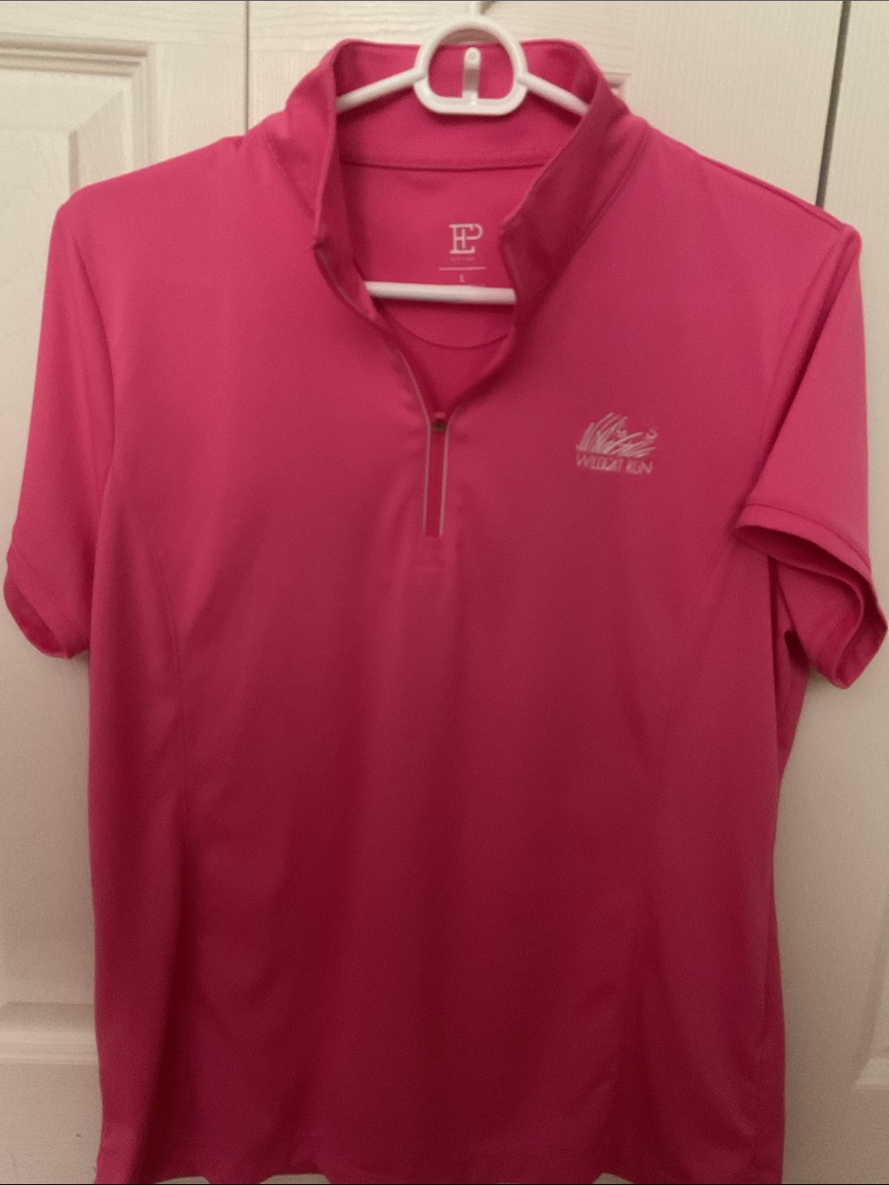 EP Pro Bright Pink Zip-Front Swim golf shirt- nwot